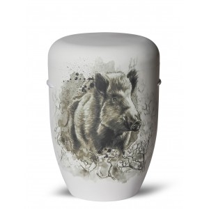 Hand Painted Biodegradable Cremation Ashes Funeral Urn / Casket – Wild Boar